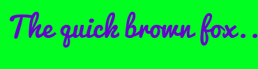 Image with Font Color 6600CC and Background Color 00FF20
